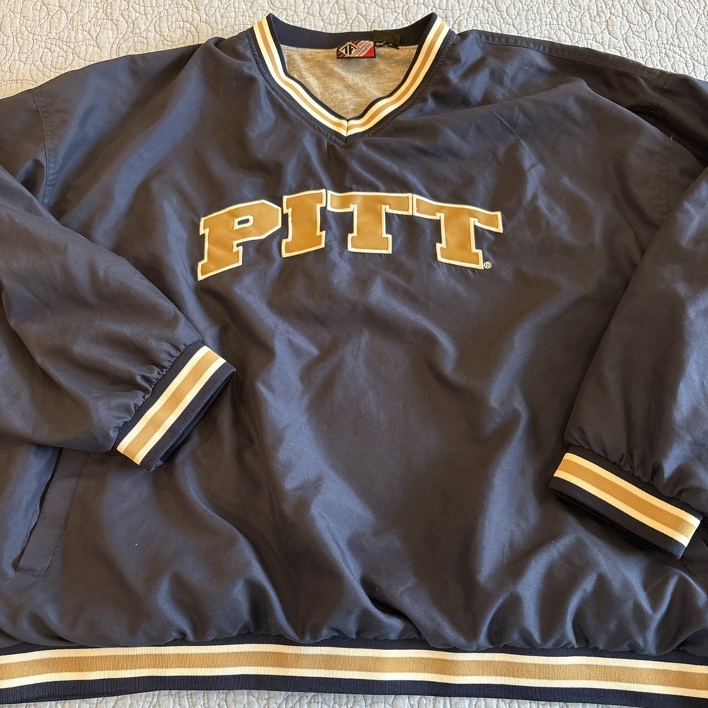 Pittsburgh Panthers Men's 3XL Blue Pullover Jacket NCAA Football V-Neck